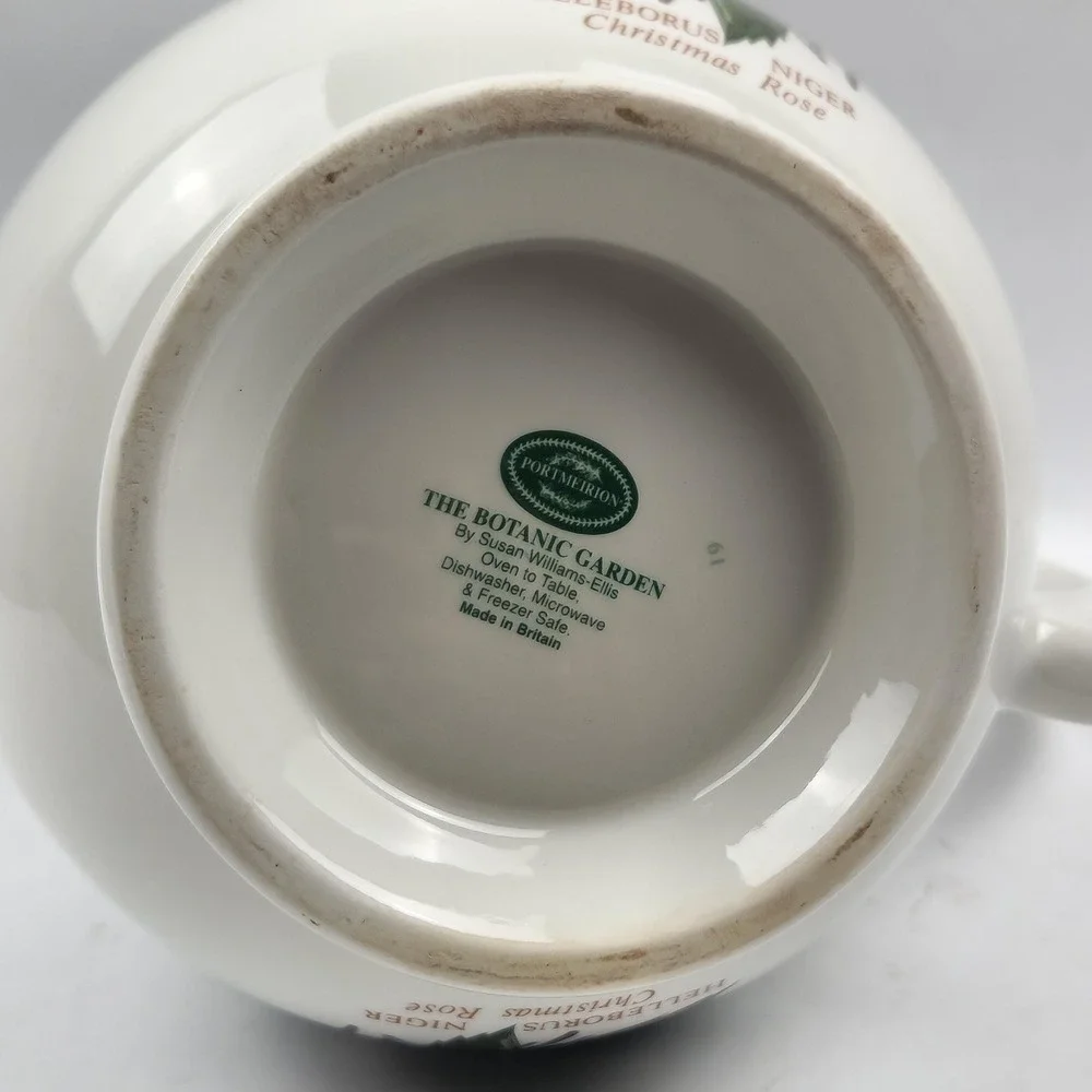 Portmeirion Botanic Garden Christmas Rose Pitcher Jug England Floral